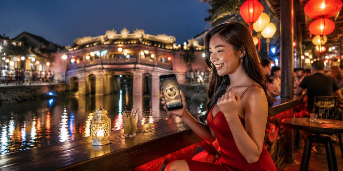 Người dùng tại Hội An tận hưởng cá cược bóng đá có trách nhiệm tại chợ đêm